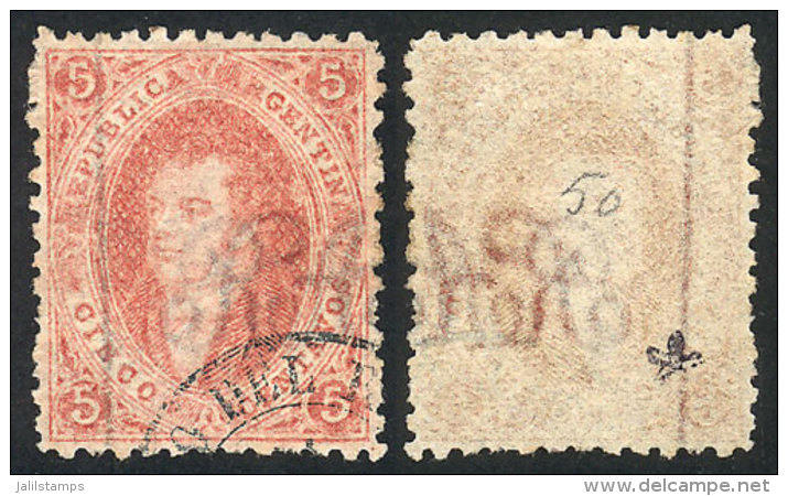 GJ.19e, 1st Or 2nd Printing, With Varieties: Thin Paper And Vertical Line Watermark (toward The Center Of The... - Used Stamps