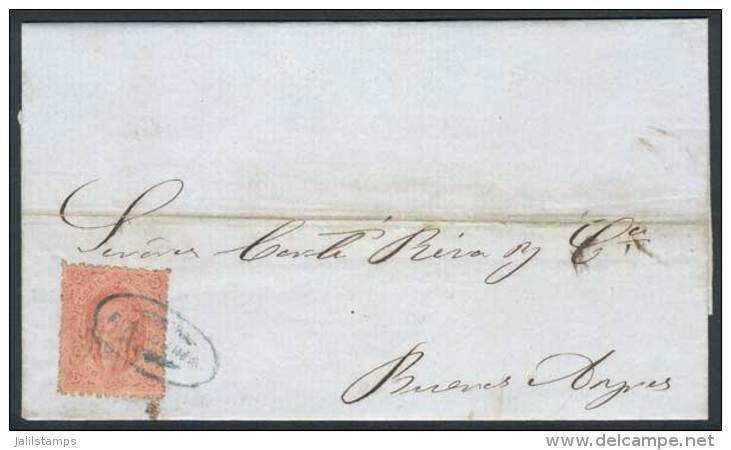 Folded Cover Franked With A Beautiful Example Of 1st Printing Perforated, VERY CLEAR, With Very Nice Double Ellipse... - Used Stamps