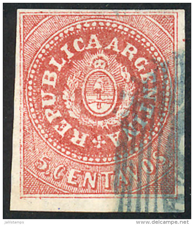 GJ.15, 5c. Narrow C, With Variety: Vertical Line On The Left, VF Quality! - Used Stamps