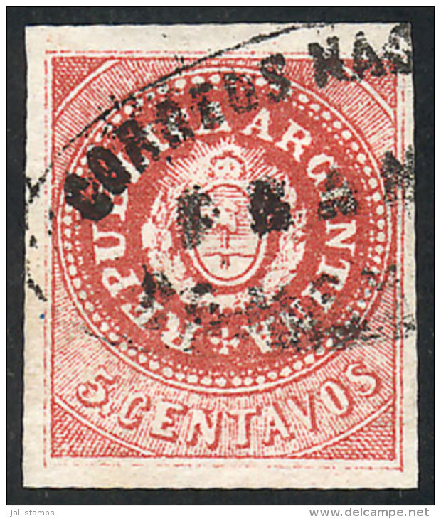 GJ.15, 5c. Narrow C, Dull Red, Used In Mendoza, Wide Margins, Nice Color, Very Fresh, Excellent Example! - Used Stamps