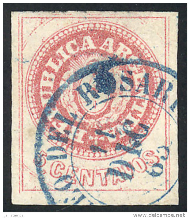 GJ.14, 5c. Without Accent, Worn Plate, Ample Margins, Rosario Datestamp Of 11/DE/1863, Excellent Copy! - Gebraucht