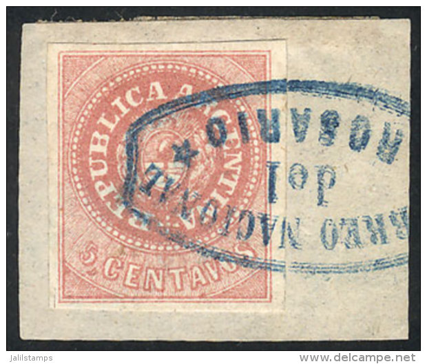 GJ.10, Very Nice Example Of Ample Margins, Used On Fragment With Cancel Of Rosario, Excellent Quality! - Used Stamps