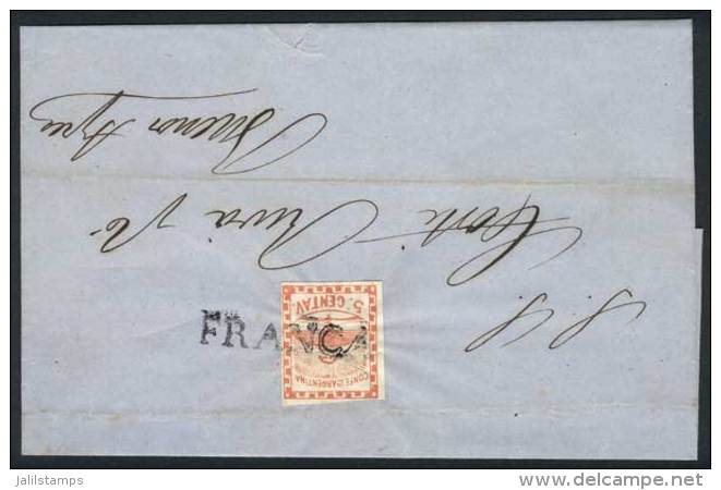 GJ.1, 5c. Red With 4 Complete Margins Franking A Folded Cover Dated GUALEGUAYCHÚ 9/JUL/1860, Sent To Buenos... - Used Stamps
