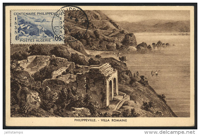 PHILIPPEVILLE: Ruins Of A Roman Villa, Maximum Card Of MAY/1954, VF Quality - Algeria (1962-...)