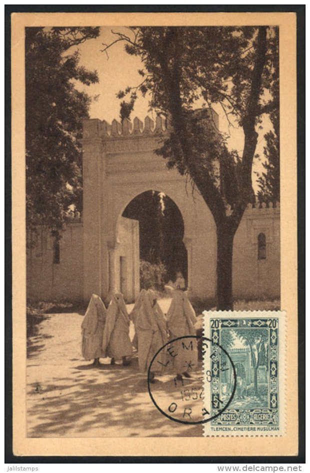 TLEMCEN: Muslin Cemeterr, Maximum Card Of 11/AU/1952, VF Quality - Algeria (1962-...)