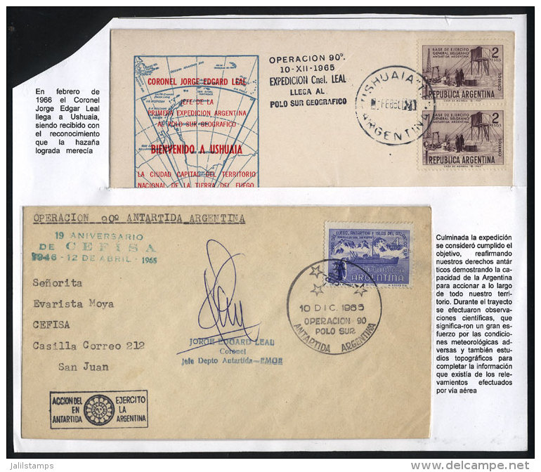 10/DE/1965: Operation 90, Expedition To The South Pole, 2 Covers, One Signed By The Chief Of The Expedition, Cnel.... - Other & Unclassified