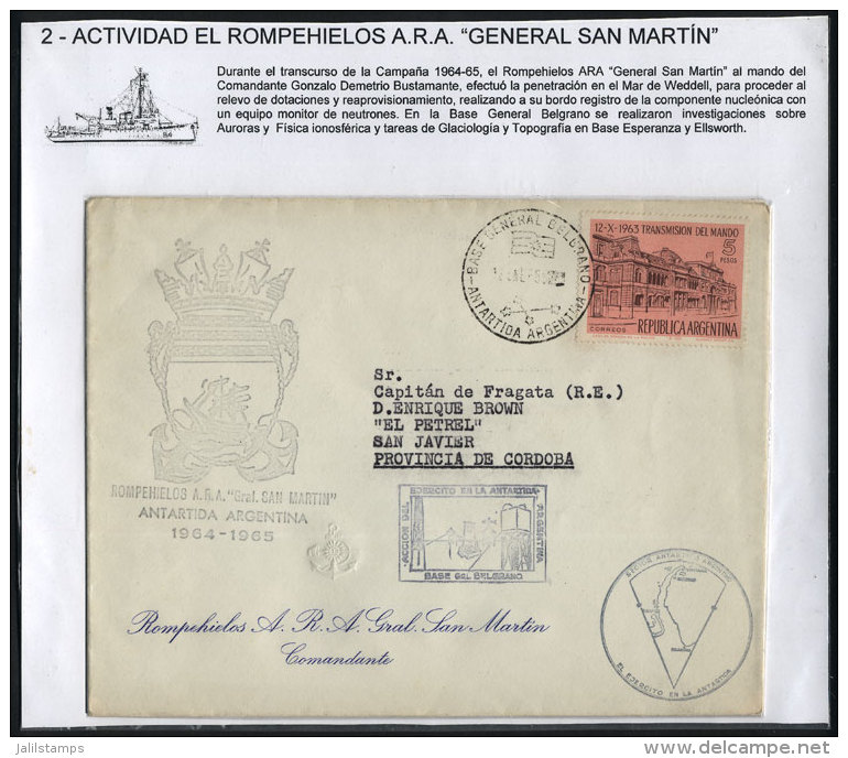 12/JA/1965: Icebreaker General San Martín, Cover With Special Marks, And On Back Handstamp And Signature Of... - Other & Unclassified