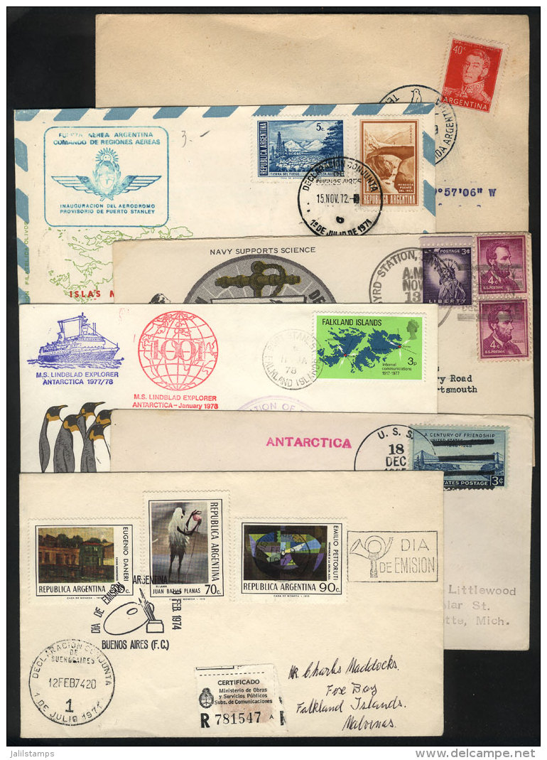 6 Covers Of Argentina And Other Countries With Special Postmarks And Handstamps Of Antarctica And Falkland... - Sonstige & Ohne Zuordnung
