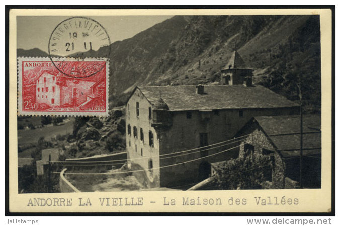 Maximum Card Of 21/NO/1944: Andorra La Vella, Maison Des Vallées, VF Quality - Used Stamps