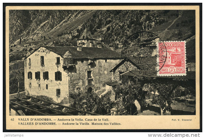 Maximum Card Of 13/JA/1953: Casa De La Vall, With Special Pmk "25 Years Spanish Mail", VF Quality - Sonstige & Ohne Zuordnung