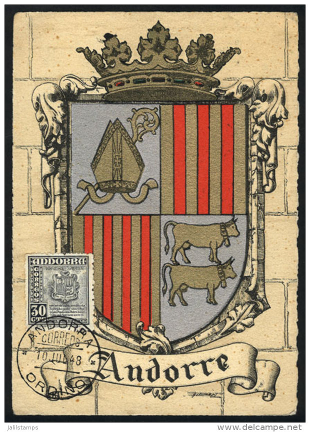 Maximum Card Of 10/JUL/1948: Coat Of Arms, VF Quality - Other & Unclassified