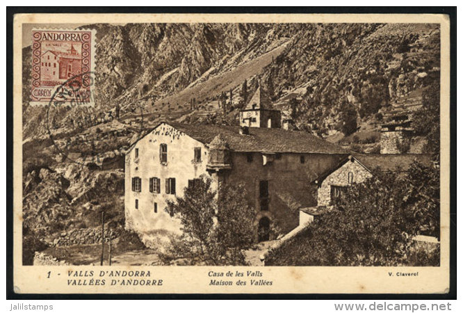 Maximum Card Of MAR/1937: Casa De Les Valls, With Stain Spots - Other & Unclassified