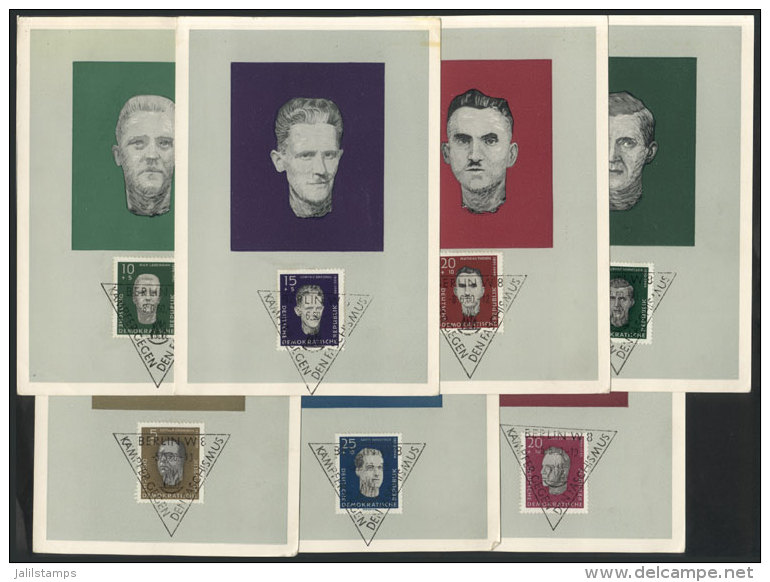 7 Maximum Cards Of 1960: Sachsenhausen Victims, With Special Postmark "Kampf Gegen Den Faschismus", All Different,... - Other & Unclassified