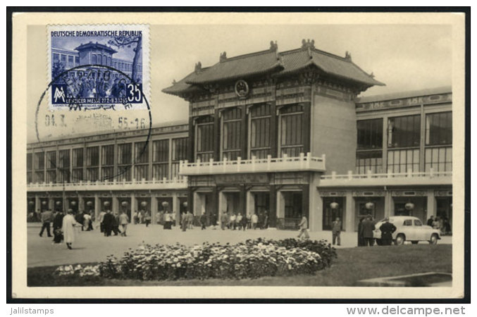 LEIPZIG: Leipziger Messe, Pavilion Of China, Maximum Card Of 4/MAR/1955 With Special Postmark Of The Expo, VF... - Other & Unclassified