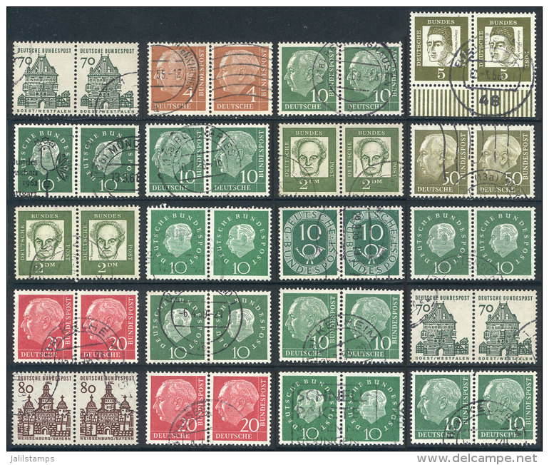 Lot Of Horizontal Pairs, Blocks Of 4 Or Larger Of Definitives, Used And Of Very Fine Quality. Michel Catalog Value... - Other & Unclassified