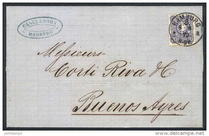 8/AUG/1879 HAMBURG - ARGENTINA: Folded Cover Franked By Sc.32, Sent To Buenos Aires, Arrival Backstamp 16/SEP, VF... - Other & Unclassified