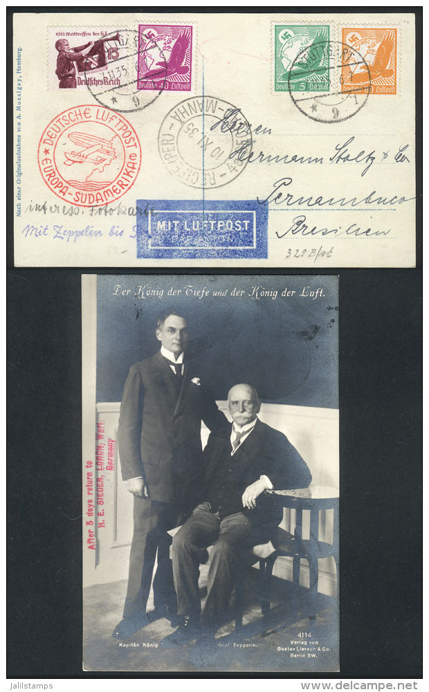 PC With View Of Captain König And Graf Zeppelin (Der König Der Tiefe Und Der König Der Luft), Sent... - Altri & Non Classificati