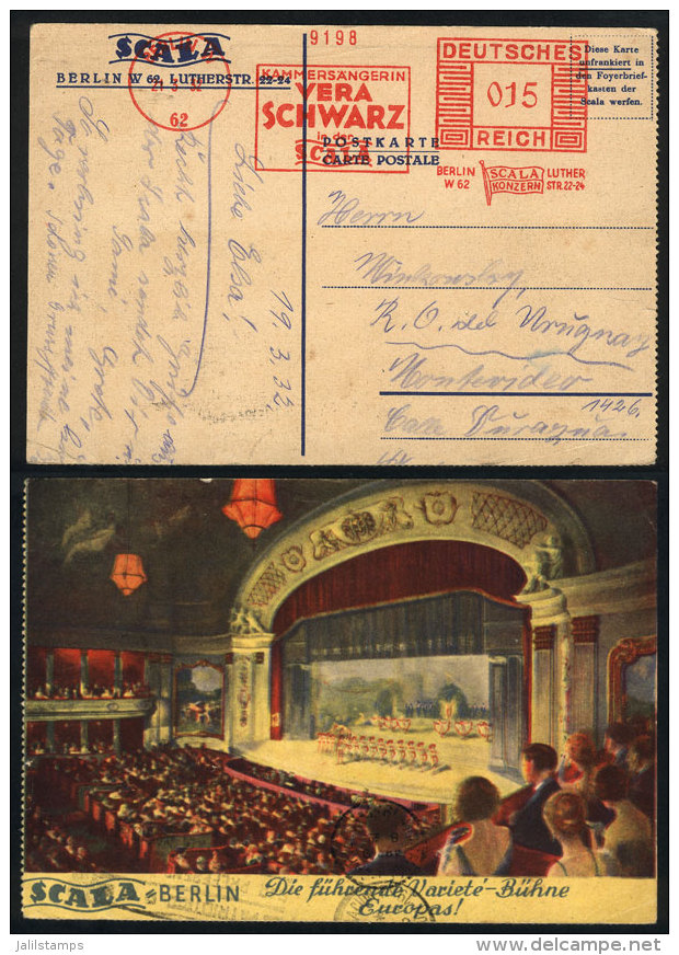 Beautiful PC Of The Inauguration Of The Scala Theater, With Special Slogan Cancel Of 21/MAR/1932, Sent To Uruguay,... - Autres & Non Classés