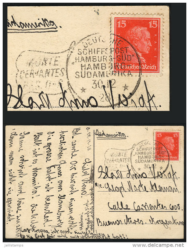 PC With View Of San Bartolomé (Gran Canaria), Sent To Argentina On 30/DE/1928 With German Postage Of 15Pg.... - Otros & Sin Clasificación