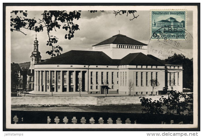 Maximum Card Of FE/1937: Saarpfalz Gautheater, VF Quality - Otros & Sin Clasificación