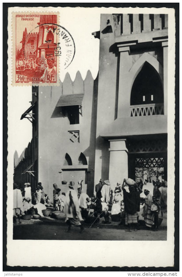 BAMAKO: Market Place, People, Maximum Card Of AP/1954, VF - Lettres & Documents