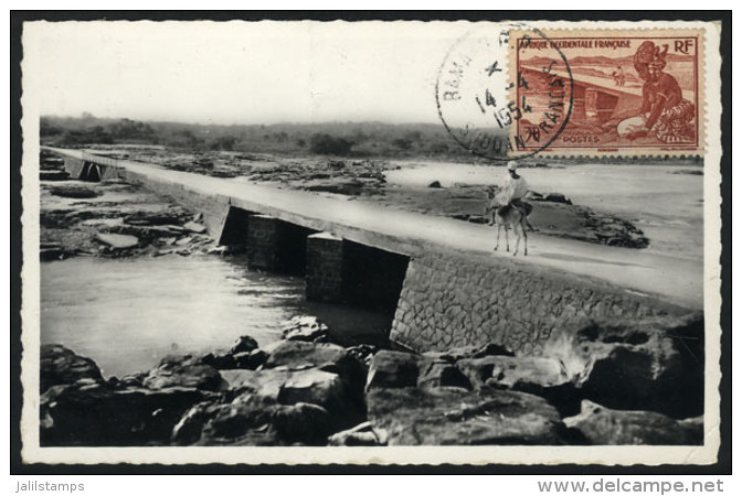 BAMAKO: Bridge Over The River Niger, Maximum Card Of 14/AP/1954, VF Quality - Storia Postale