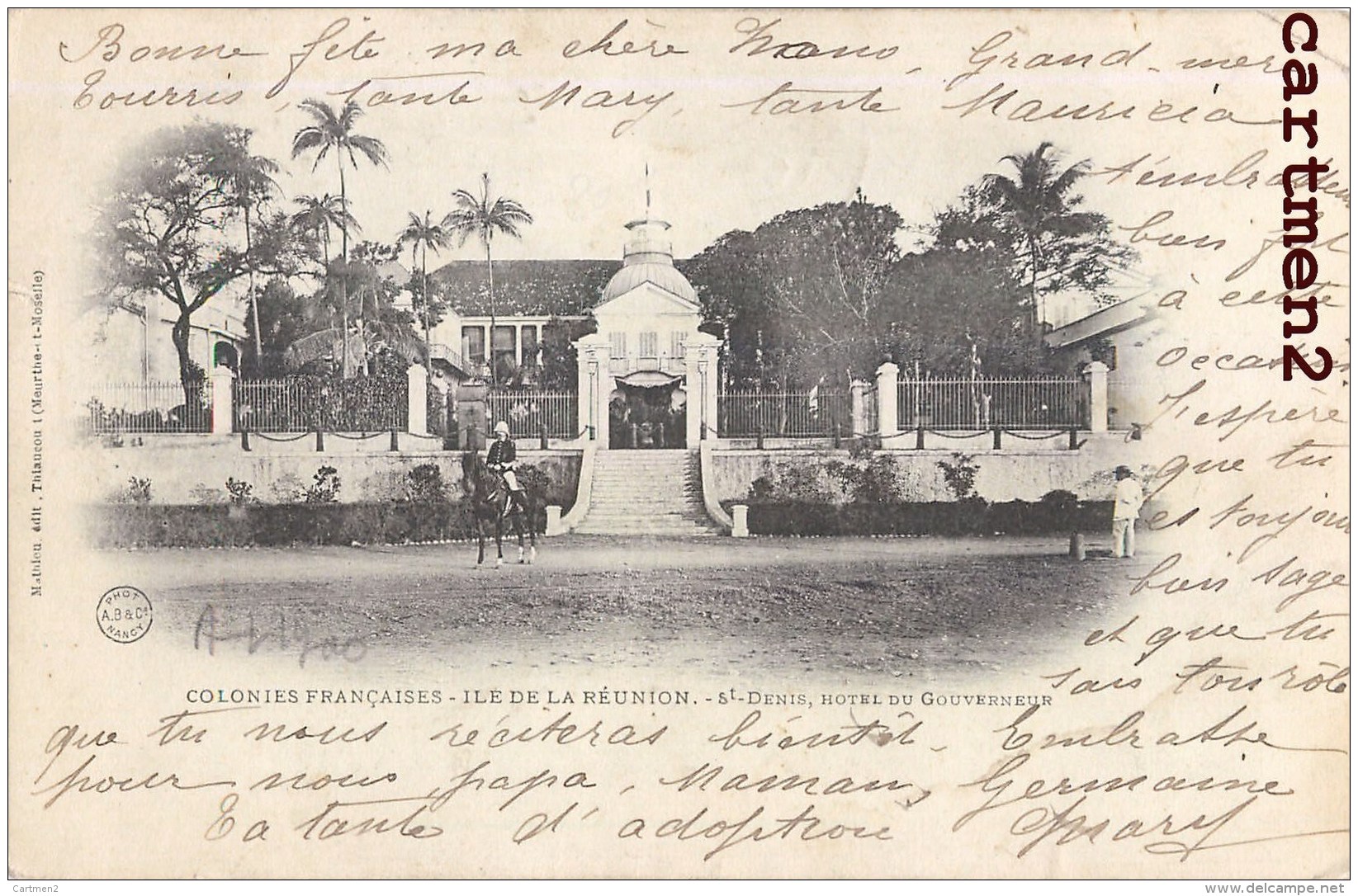 ILE DE LA REUNION SAINT-DENIS HOTEL DU GOUVENEUR EN 1900 - Saint Denis