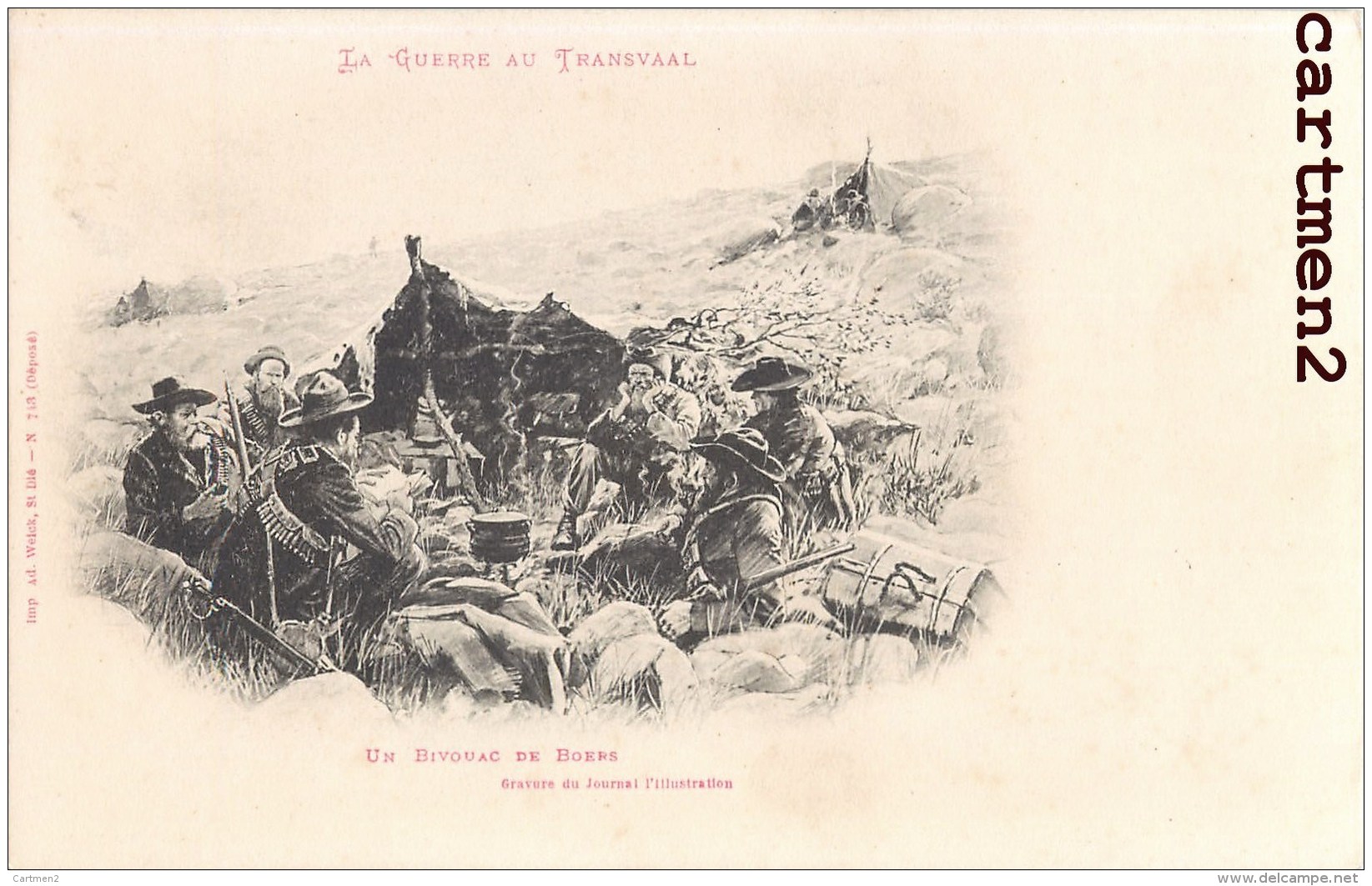 GUERRE AU TRANSVAAL UN BIVOUAC DE BOER GUERRE DES BOERS AFRIQUE DU SUD SOUTH AFRICA NEDERLAND ENGLAND 1900 - South Africa