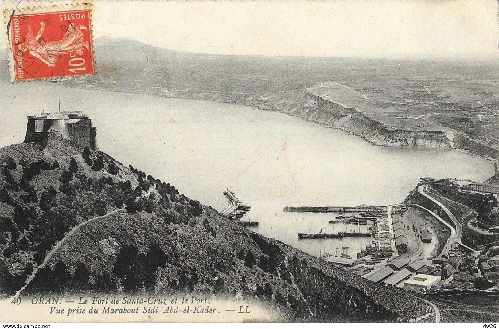 Oran - Le Fort De Santa-Cruz Et Le Port, Vue Prise Du Marabout Sidi-el-Kader - Carte LL N° 40 - Oran