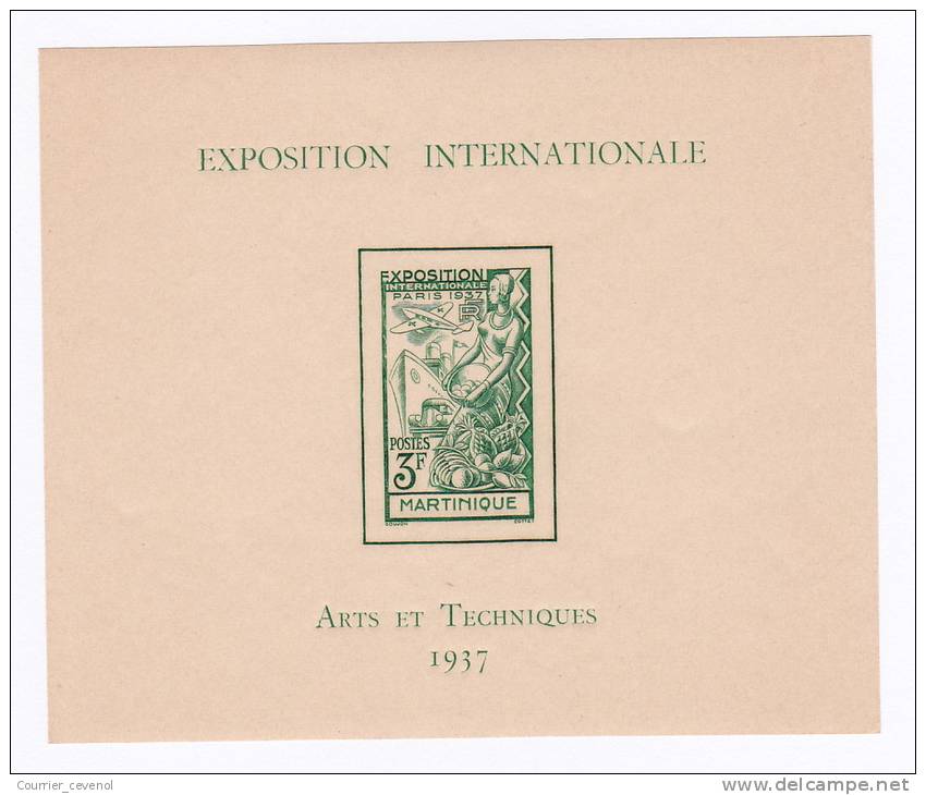 MARTINIQUE - Bloc Exposition Internationale Arts Et Techniques 1937 - Neuf, Traces De Charnières - Other & Unclassified