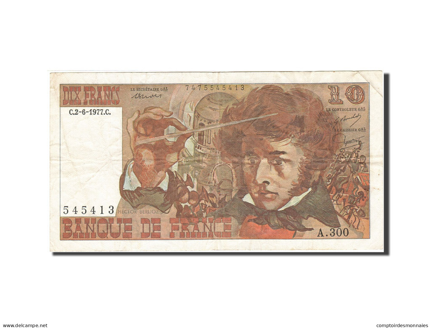 Billet, France, 10 Francs, 1972, 1977-06-02, TB, Fayette:63.22, KM:150c - 10 F 1972-1978 ''Berlioz''