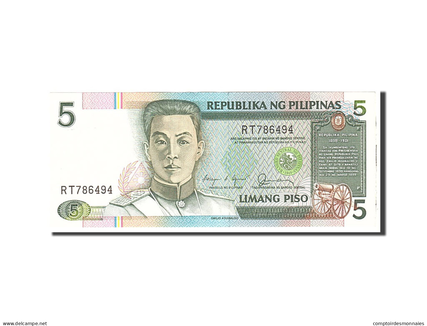 Billet, Philippines, 5 Piso, 1985, Undated, KM:168b, SUP+ - Philippinen