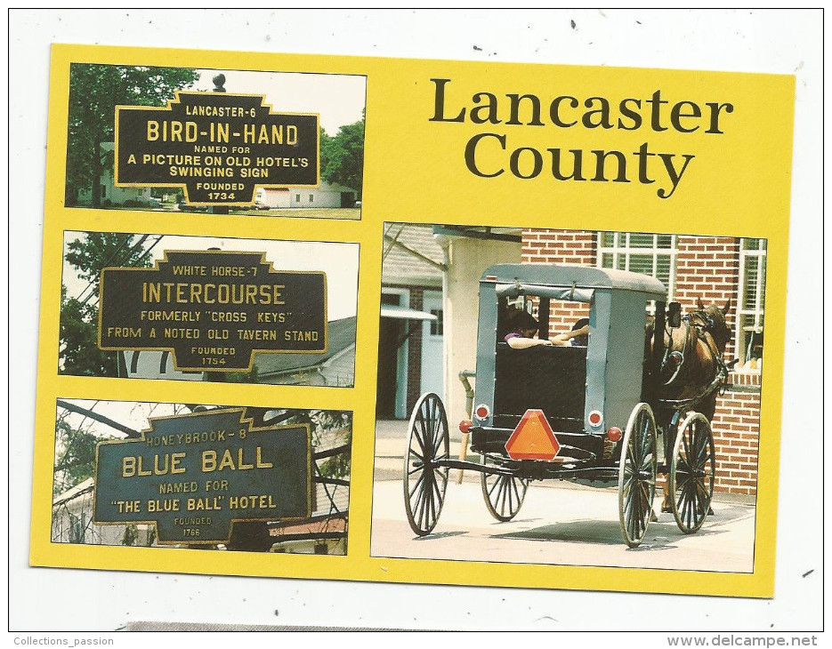 Cp , ETATS UNIS , Pennsylvania , LANCASTER COUNTY , Multi Vues , Amish Country , Vierge , Ed : Scene - Ics - Lancaster