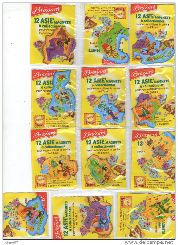 COLLECTION COMPLETE    12 MAGNETS   ASIE      BISCUITS BROSSARD - Tourisme