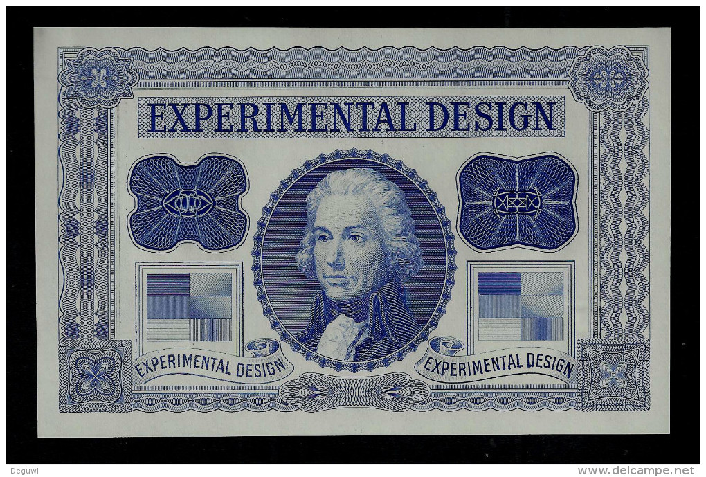 Test Note, "EXPERIMENTAL Blau,", Typ B, Trial, Probedruck, INTAGLIO, RRRRR, UNC, Ca. 140 X 90 Mm, Essay, Uniface. - Sonstige & Ohne Zuordnung