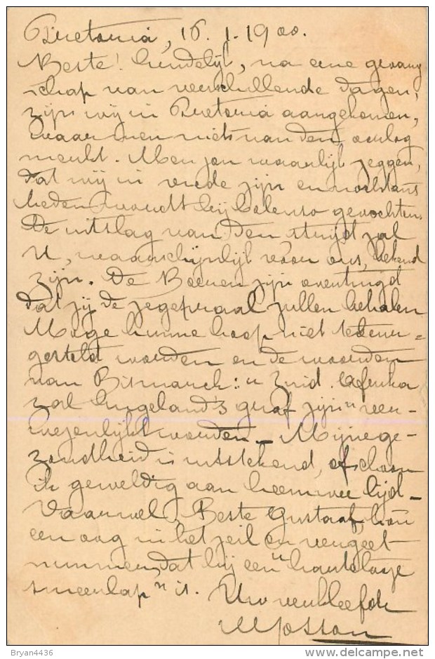 AFRIQUE DU SUD - NOUVELLE REPUBLIQUE - ENTIER POSTAL VOYAGE -1900 - VERS BRUXELLE  - BELGIQUE - 1 PENNY ROUGE. - New Republic (1886-1887)