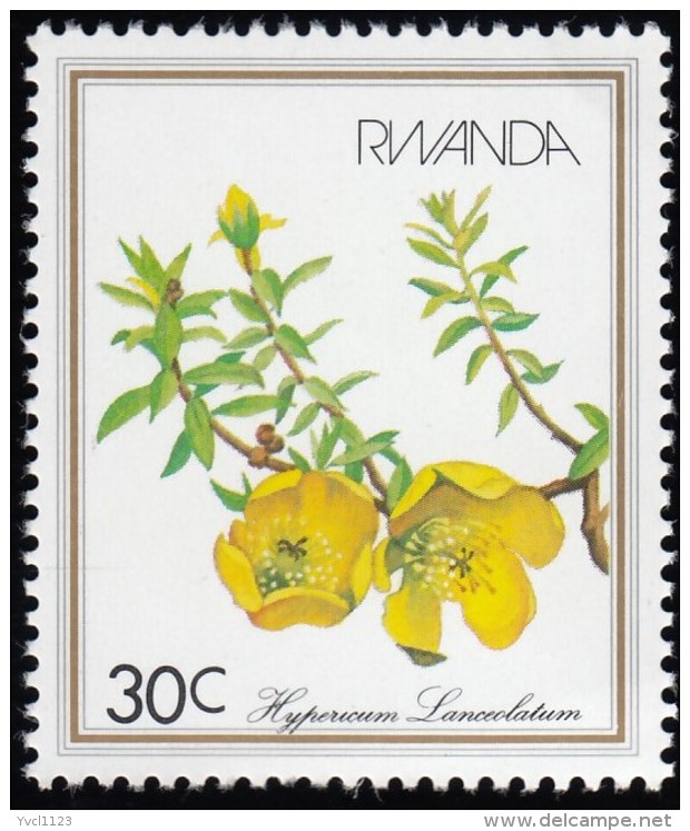 RWANDA - Scott #1084 Hypericum Lanceolatum / Mint NG Stamp - Unused Stamps