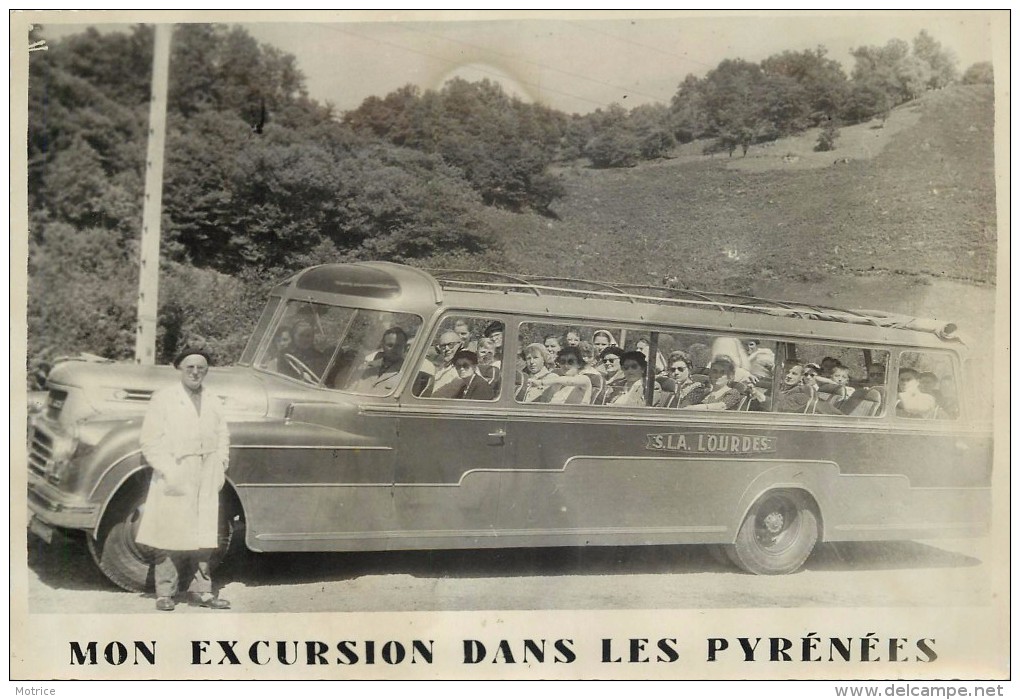 MON EXCURSION DANS LES PYRÉNÉES - Autocar En Août 1954 (photo Format 17x11,5cm) - Automobiles