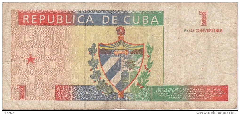 BILLETE DE CUBA DE 1 PESO CONVERTIBLE DEL AÑO 1994  (BANKNOTE) - Kuba