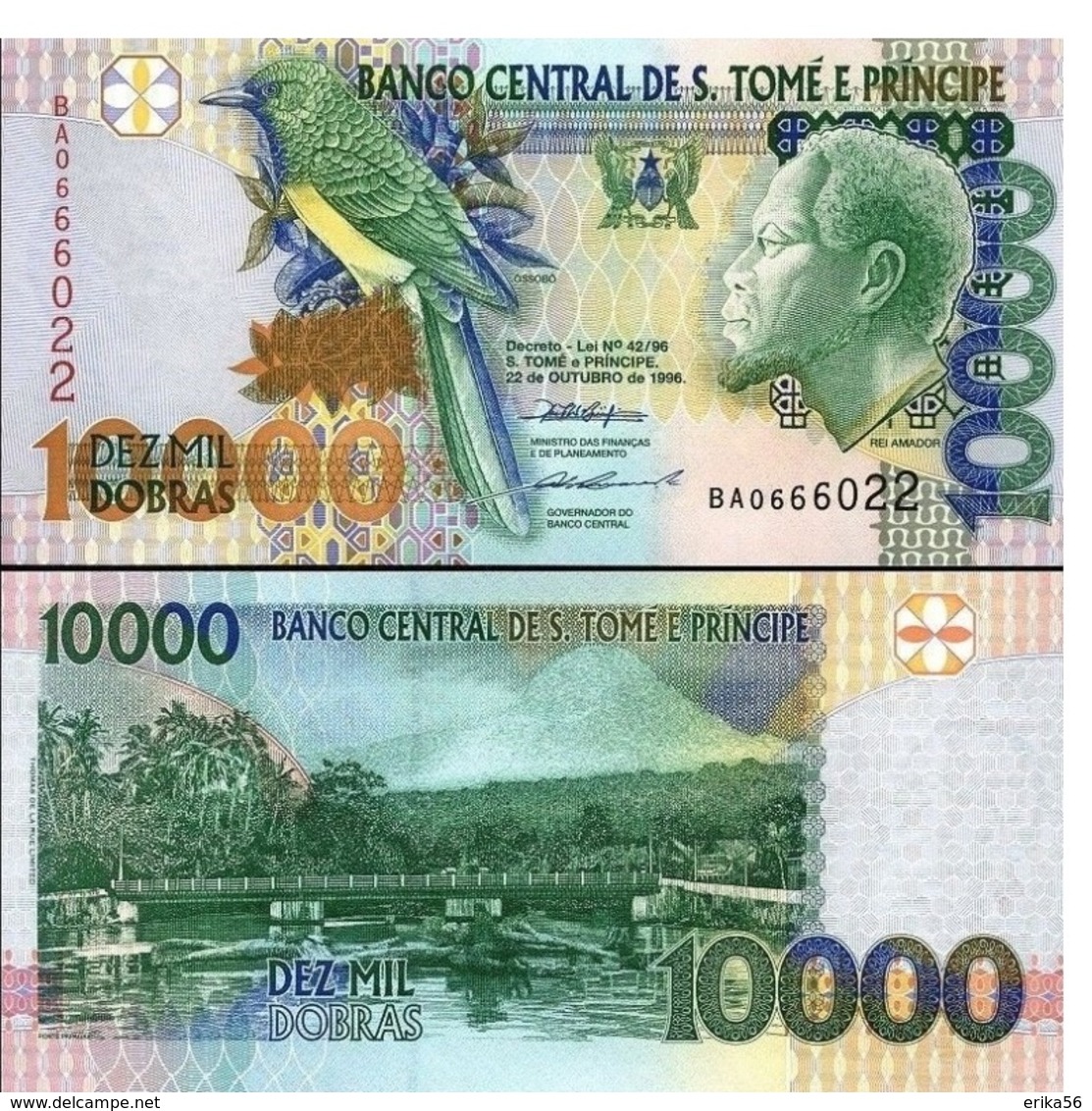 Billet  Sao Thomé Et Principe  10 000 Dobras - Sao Tomé Et Principe