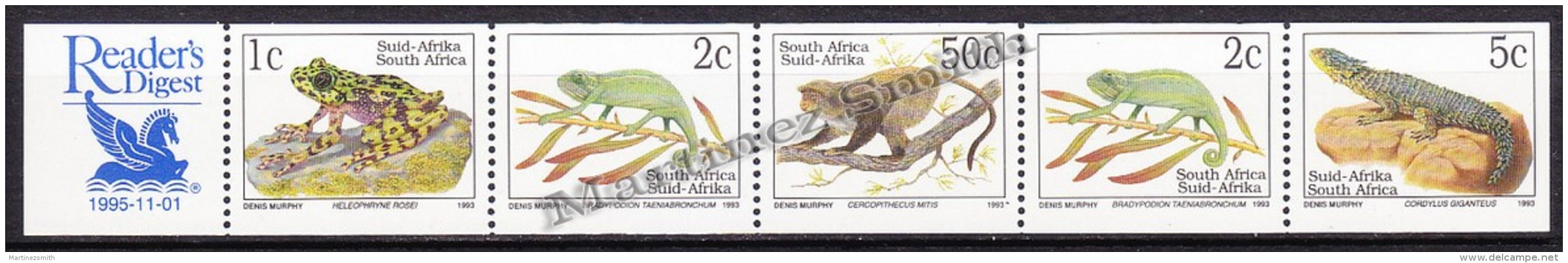 South Africa - Afrique Du Sud - Africa Sur  1995 Yvert C807a Blue,  Definitive, Native Wildlife - From Booklet - MNH - Ungebraucht