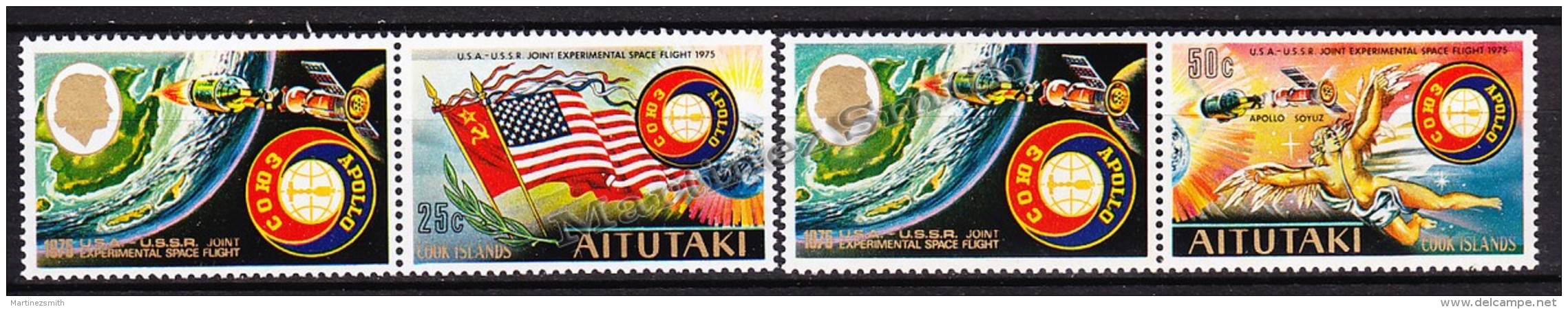 Aitutaki 1973 Yvert  134 - 35,  Space Cooperation USA & URSS - MNH - Nuevos