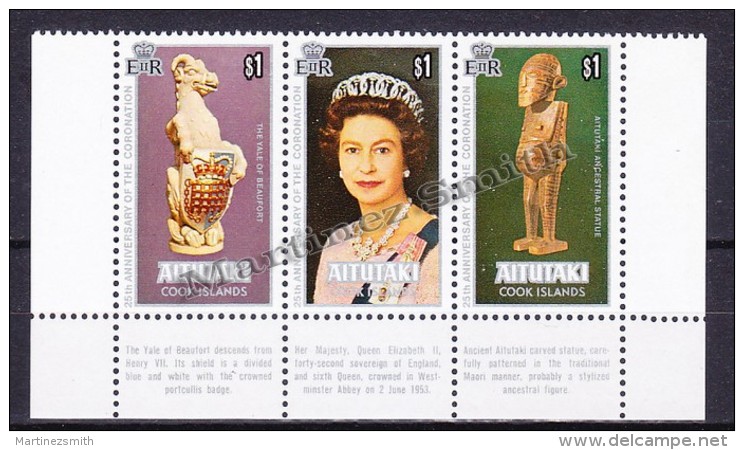 Aitutaki 1978 Yvert  227 - 29, 25th Anniv. Coronation Of His Majesty Elizabeth II - MNH - Aitutaki