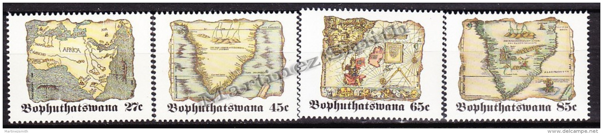 South Africa - Afrique Du Sud - Bophuthatswana 1992 Yvert 273 - 76, Ancient African Maps - MNH - Ungebraucht