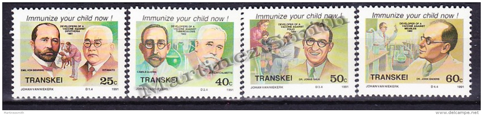 South Africa - Afrique Du Sud - Transkei 1991 Yvert 275 - 278, Medicine Famous People - MNH - Nuevos