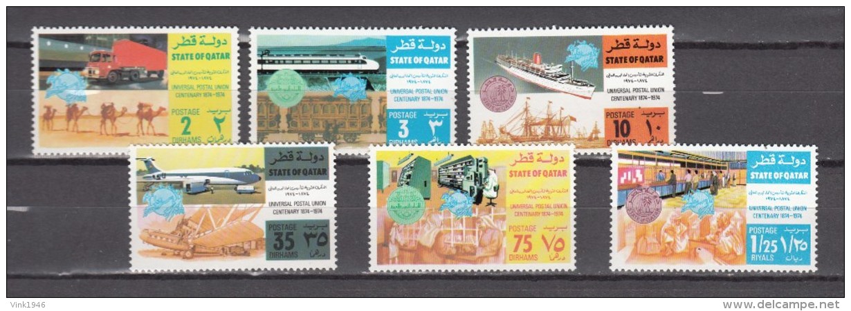 Qatar 1974,6V,set,UPU,Universal Postal Union 1874-1974,,MNH/Postfris(A2859) - UPU (Union Postale Universelle)