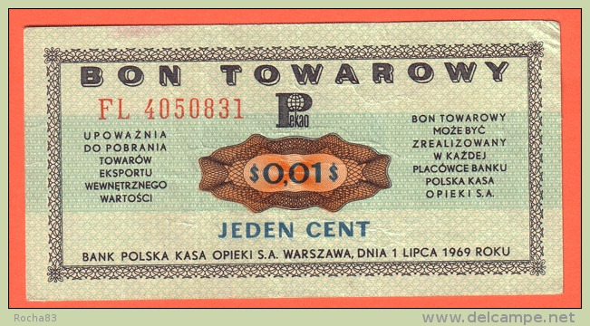 POLOGNE - BON TOWAROWY De 1969 Banque Polska Kasa Opieki - Pologne