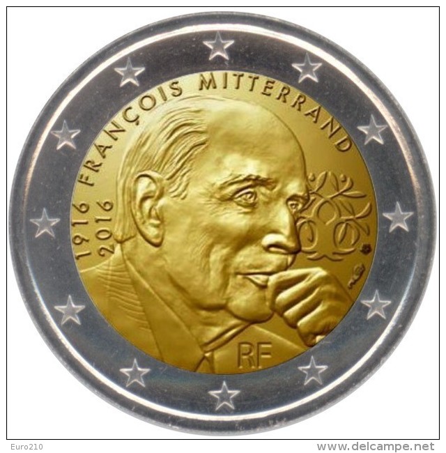 FRANCIA - 2 Euro 2016 - Mitterrand - UNC - France