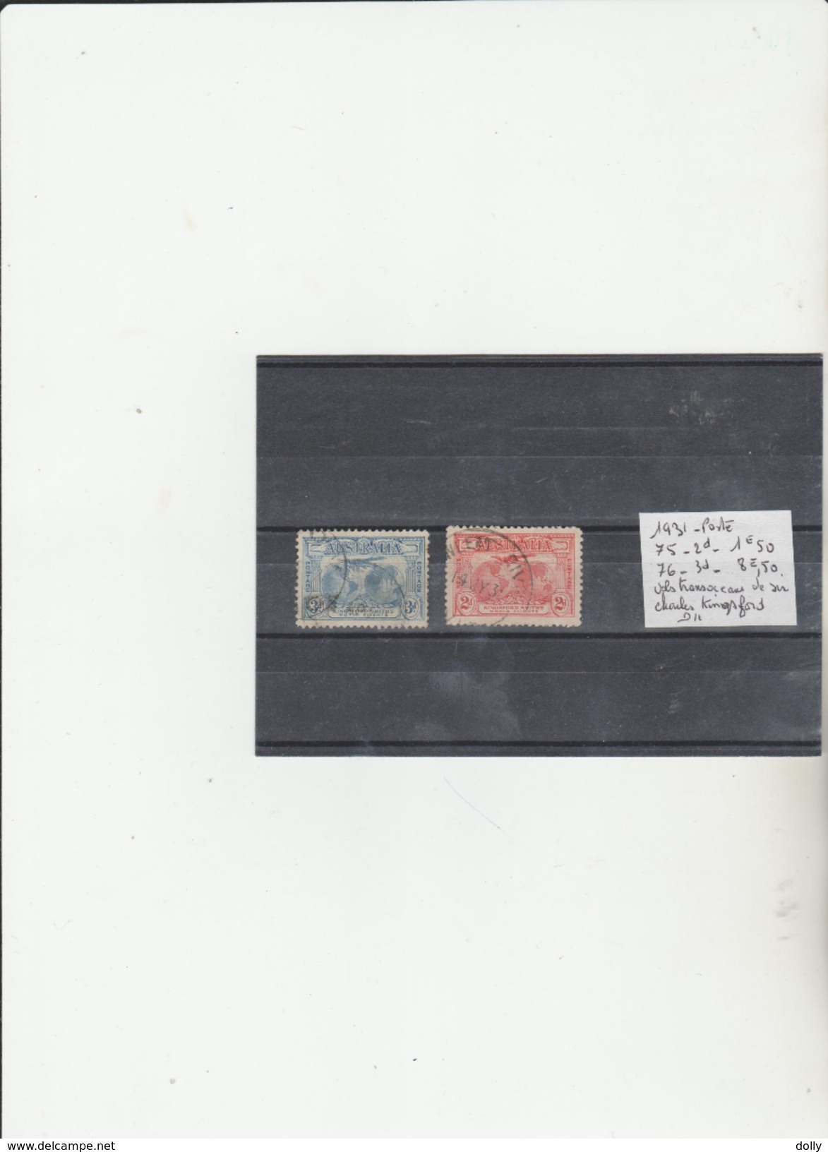 TIMBRES DE L AUSTRALIE AERIEN  NR 75/6  VOLS TRANSOCEANS DE SIR CHARLES KINGSFORD 1931 D 11 COTE 10€ - Used Stamps