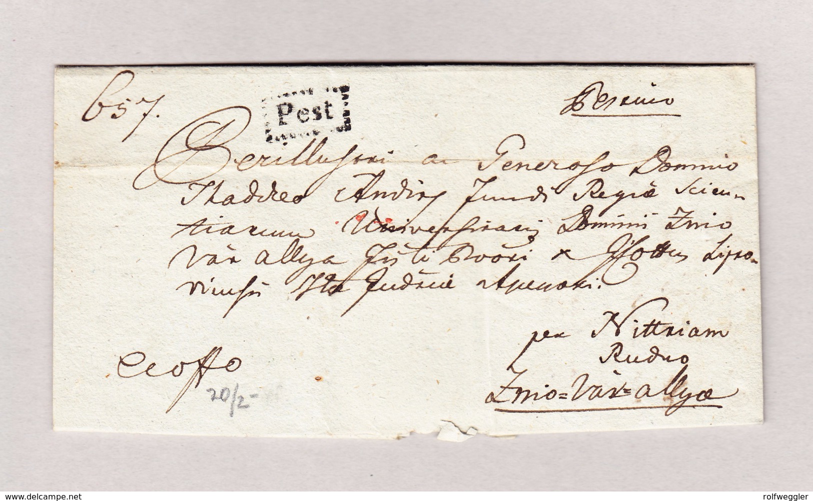 Ungarn PEST Im Kasten 21.3.1848 Vorphila Brief - ...-1867 Préphilatélie